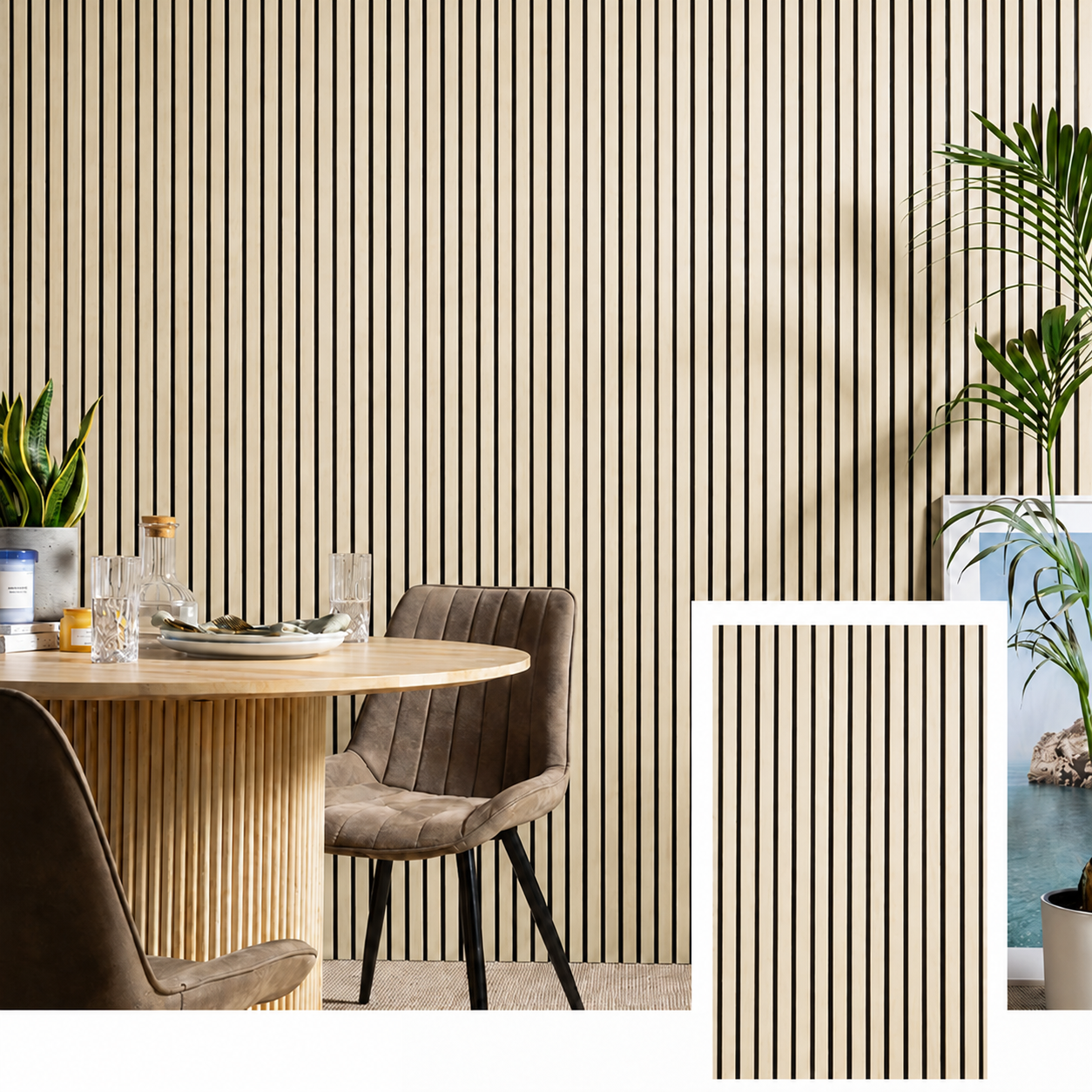 Bellvora Premium Selbstklebende Lamellenwand (2,75x1,10m)